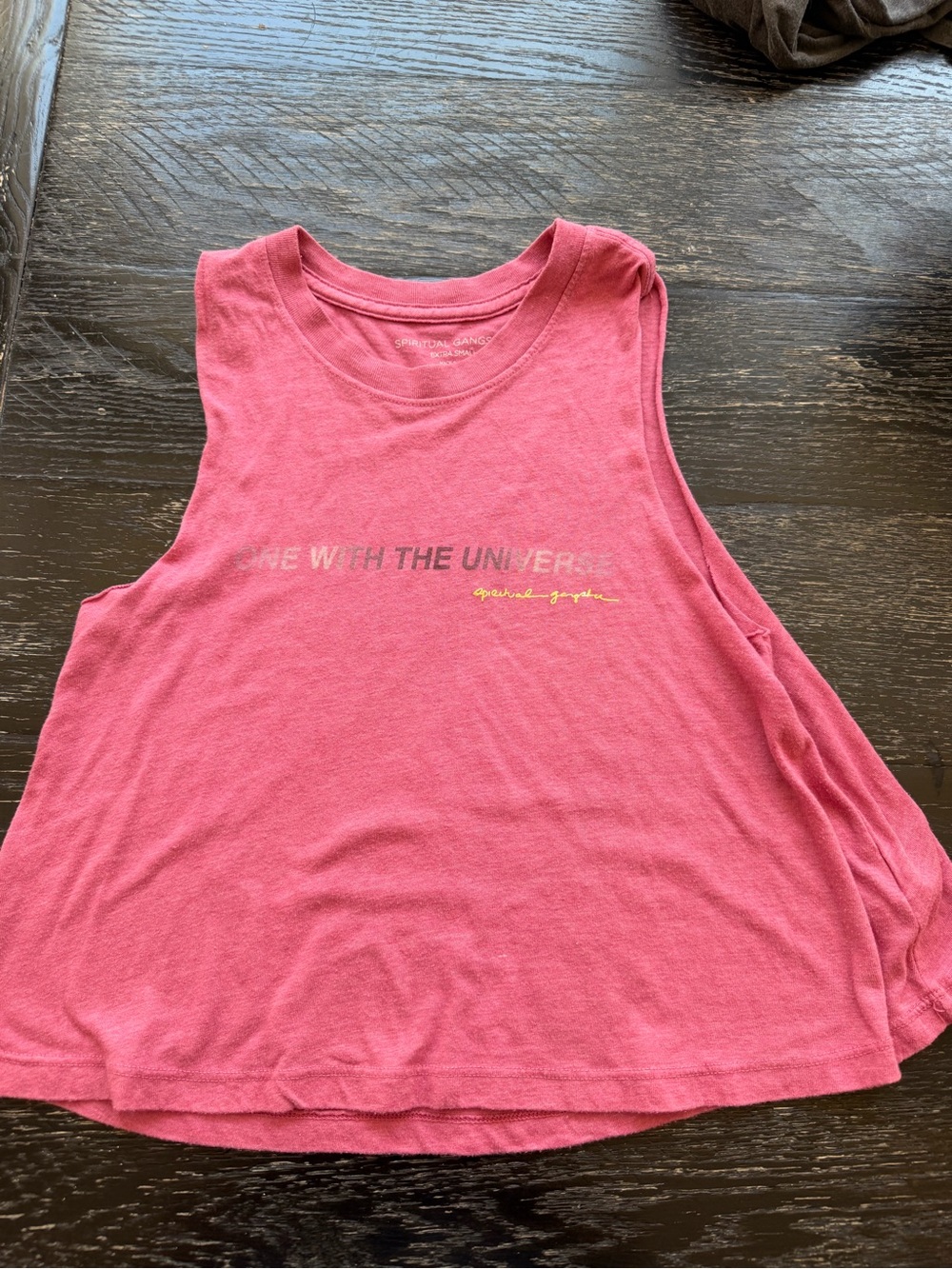 Spiritual Gangster Rose Pink Graphic Muscle Tee